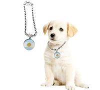 Argentina Flag Pet Dog Cat Collar with Rhinestone Zinc Alloy Crystal Glass Argentina Flag Charms, Pet Dog Cat Ball Basketball Rugby Sports Cheer Charms (L)