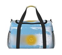 Argentina Flag Print Stylish Foldable Carry On Tote with Waterproof Zipper for Weekend Getaways Bag