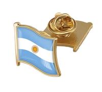 Argentina Flag Rectangle Brooch - Vintage Patriotic Banner Print Lapel Pin,Novel Nation Badge Backpack Clothes Accessories Jewelry Gift For Women Men Flag