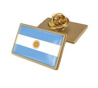 Argentina Flag Rectangle Brooch - Vintage Patriotic Banner Print Lapel Pin,Novel Nation Badge Backpack Clothes Accessories Jewelry Gift For Women Men Rectangle