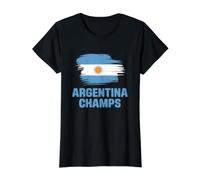 Argentina Flag Sol de Mayo Albiceleste Value Graphic T-Shirt, Women, Black, XL