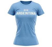 Argentina Flag Womens T Shirt, Argentina Football Supporters, Argentina Fans Gift idea for Her, Argentina Country Flag Top, Sky Blue Football Tee, M, Sky Blue