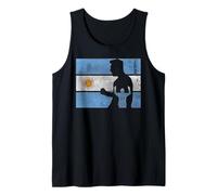 Argentina Football Legend 10 Goal Celebration Flag Art Tank Top
