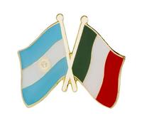 Argentina & Italy Friendship National Flag Metal Enamel Pin Badge Lapel