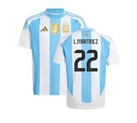 Argentina Junior 2024 - 2025 Home Shirt - L.Martinez 22 in White | Size: 15-16 Years Argentina White 15-16 Years