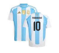 Argentina Junior 2024 - 2025 Home Shirt - Maradona 10 in White | Size: 15-16 Years Argentina White 15-16 Years