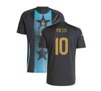 Argentina Men's 2024-2025 Pre-Match Shirt Black MESSI 10 | Size: Large Argentina Black L