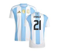 Argentina Men's Mens 2024 - 2025 Home Shirt - Dybala 21 in White | Size: XL Argentina White XL