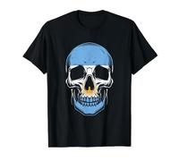 Argentina Skull Flag Vintage Skeleton Argentina Value Graphic T-Shirt, Men, Black, M