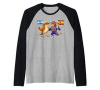 Argentina Spain Flag Argentine Roots Spanish Heritage Raglan Baseball Tee