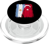 Argentina Turkey Half Flag Turkiye Argentinian Turkish PopSockets PopGrip for MagSafe