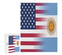 Argentina U.S. Flag Funny Wooden Picture Vertical Version Puzzle Wood Jigsaw Creative Gift for Adults And Family Game
