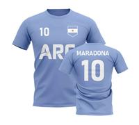 Argentina Women's Womens Diego Maradona Country Code Hero T-Shirt in Light Blue | Size: XL Argentina Light Blue XL