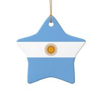 Argentine Flag Ceramic Shaped Pendants For Personalized Crafting & Gifts Heart Shape Door Decoration Ornament