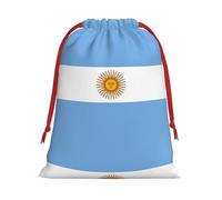 Argentine Flag Christmas Drawstring Gift Bags Large Size Xmas Goody Wrapping Bags Valentine Favors Party