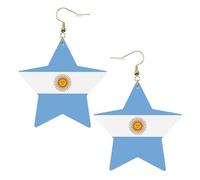 Argentine Flag Leather Star Shaped Earrings Fashion Accessories Lightweight Festivals Parties Everyday Life