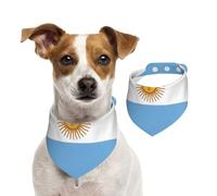 Argentine Flag Pet Scarf Dog Bandanas Spring Summer Soft Cotton Puppy Scarfs Adjustable Accessories for Small Medium Large Girl Boy Pup Large