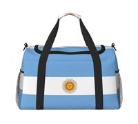 Argentine flag print Carry on Luggage for Women Men Shoulder Weekender Crossbody Bag for Yoga Travel Must Haves, Black, One Size