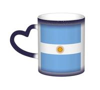 Argentine Flag Print Ceramic Mug, Black to White Thermochromic Coffee Cup for Home Office Cafe