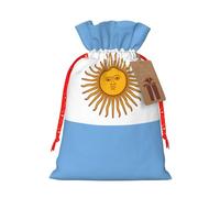 Argentine Flag Print Christmas Bag Holiday Present Sack Xmas For Seasonal Decor Gift Wrapping