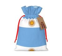 Argentine Flag Print Drawstring Gift Bags Packaging Party Candy Goodie Bag Xmas Presents Decor Holiday Giving