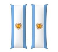 Argentine Flag Print Faux Short Fleece Soft Pillow Covers For Bed Sofa Couch, Long Body Pillowcase With Zipper