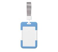 Argentine Flag Print Fun ID Badge Holder with Lanyard Rigid Name Card Cover Display Pouch for Office