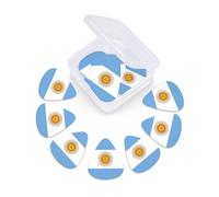 Argentine flag print Guitar Picks 12 Pack, Mixed (0.46-0.96mm) with Storage Case for Guitar,ukulele