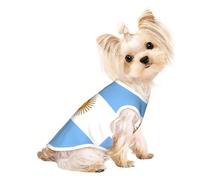 Argentine flag Print Lightweight Dog Vest, Cat Sleeveless Shirt, Breathable Mesh Design for Summer Walking and Play