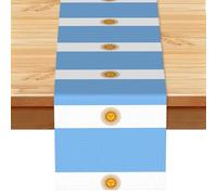 Argentine Flag Print Linen Table Runner Thick Anti-Shrink Table Decor For Dining Table Home Party Hotel 33x183cm