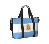 Argentine Flag Print Travel Hand Bag Portable Foldable Shoulder Tote Bags for Weekend Trip Gym Vacation