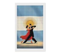 Argentine Flag Tango Diamond DIY Painting Kits Square Full Drill Digital Art Craft for Home Office Wall Decor