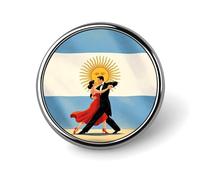 Argentine Flag Tango Novelty Brooches & Pins Round Personalised Metal Lapel Badge With Butterfly Clutch Clasp