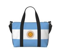 Argentine Flag Travel Duffle Bag-Lightweight Carry On Weekender for Men Women, Waterproof Overnight Bag for Gym Weekend Trips
