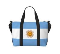 Argentine Flag Travel Duffle Bag-Lightweight Carry On Weekender for Men Women, Waterproof Overnight Bag for Gym Weekend Trips