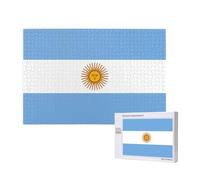 Argentine flag Wooden Puzzle 1000 Pieces â€“ Color Box Packaging Family Leisure Challenge with Indoor Decoration