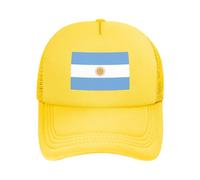 Argentine Republic Patriotic Design: Baseball Cap + Trucker Hat + Dad Cap Triple Styles | Upf50+ Polyester Mesh Adjustable Sun Hat Yellow