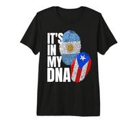 Argentinian and Puerto Rican DNA Flag Heritage Premium T-Shirt