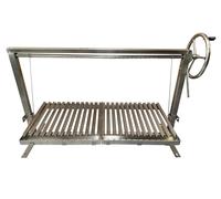 Argentinian Asado Charcoal BBQ Grill for Brick Outdoor DIY Kitchen (112cm Without Ember Maker)