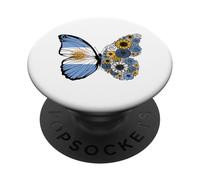 Argentinian Flag Pride Argentina Roots Butterfly Women Girls PopSockets Adhesive PopGrip