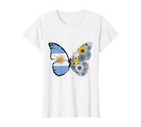 Argentinian Flag Pride Argentina Roots Butterfly Women Girls T-Shirt