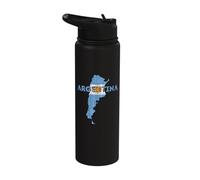 Argentinian Map and Flag Souvenir - Distressed Argentina Stainless Steel Insulated Water Bottle