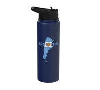 Argentinian Map and Flag Souvenir - Distressed Argentina Stainless Steel Insulated Water Bottle