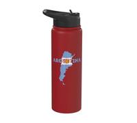 Argentinian Map and Flag Souvenir - Distressed Argentina Stainless Steel Insulated Water Bottle