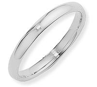 Argentium Silver Wedding Band 3mm Court Ring Size M, Made in England