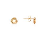 Argento 9ct Solid Gold 6mm Knot Stud Earrings - Gold