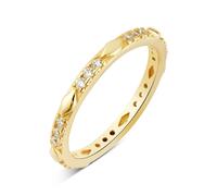 Argento Gold 14k Plated Diamond CZ Band Ring - 58