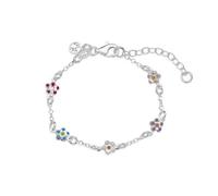 Argento Recycled Silver Childrens Colourful Flower Bracelet - 17cm