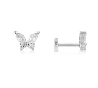 Argento Silver Butterfly Flatback Earrings - Silver