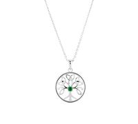 Argento Silver Celtic Green Tree Of Life Necklace - Silver